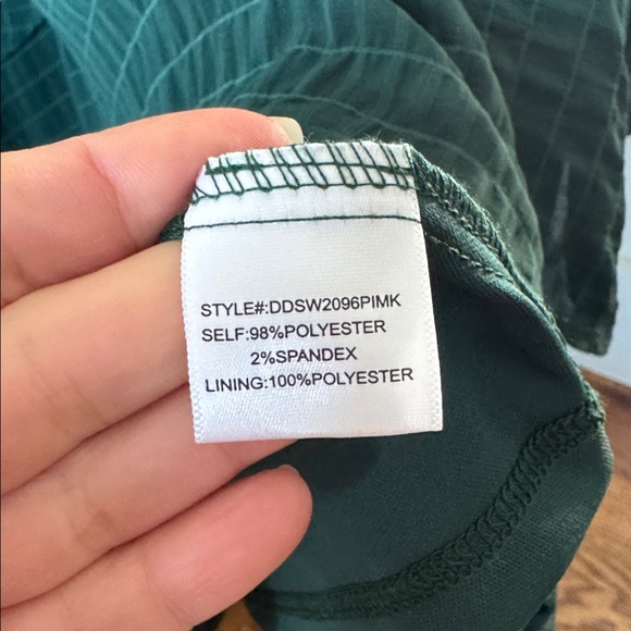 Arula Plus Chiffon Faux Wrap Mini Dress Sz 2X Green Ruffle Balloon Long Sleeve - Picture 6 of 10